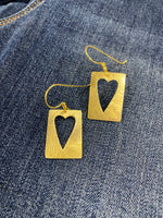 Load image into Gallery viewer, Heart Tag Earrings
