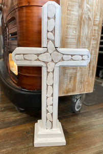 “Solid Rock” Handcrafted Wooden Cross