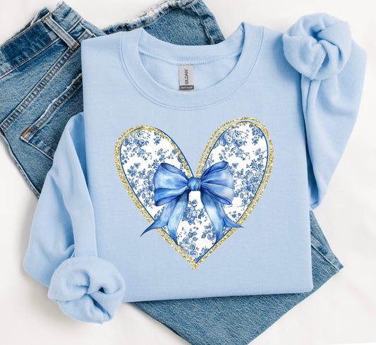 Blue Cloisonné Heart Sweatshirt