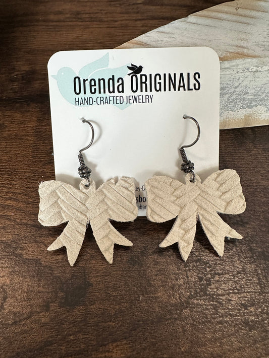 Baby Bow Leather Earrings