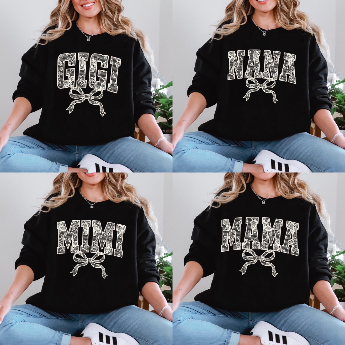 “Mama & Grands” Lace Sweatshirt