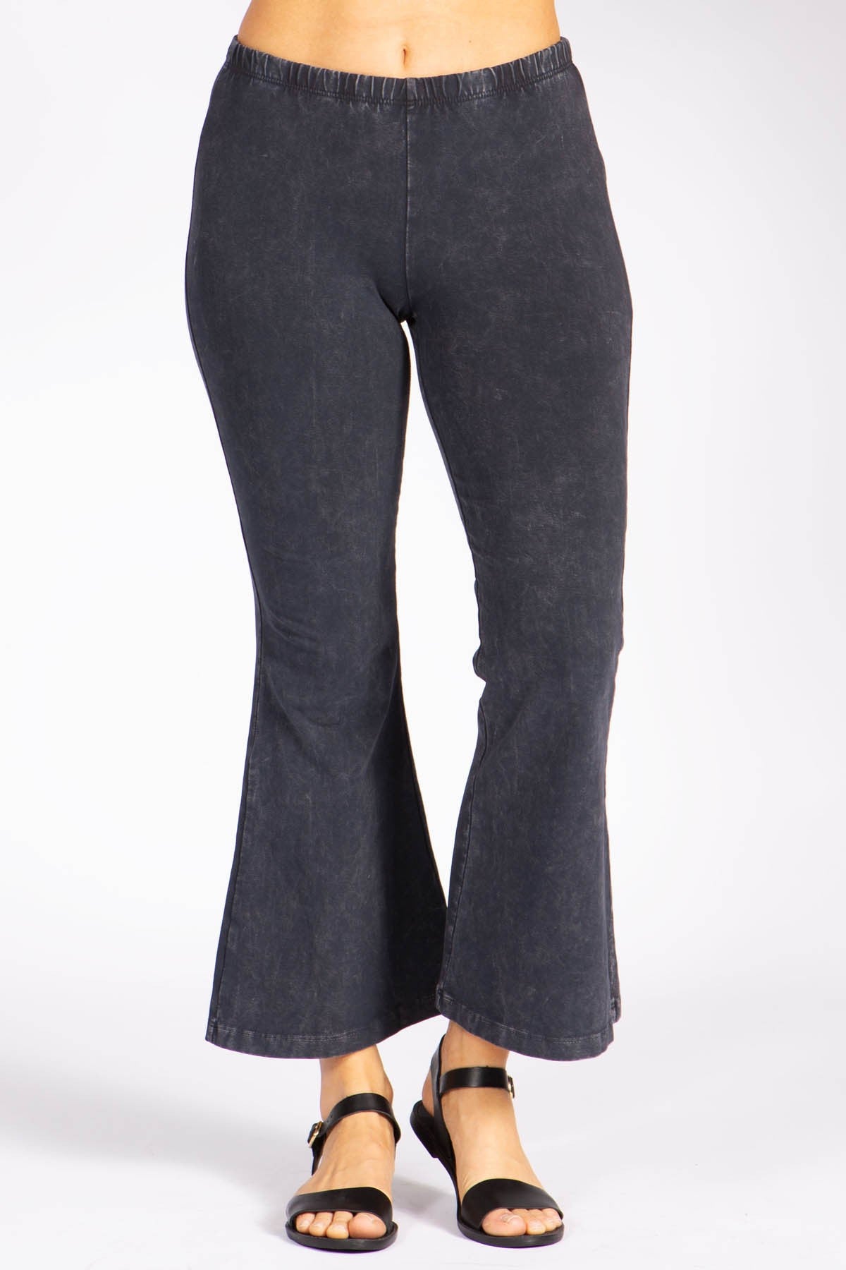 “Angie” Crop Flare Mineral Wash Pants