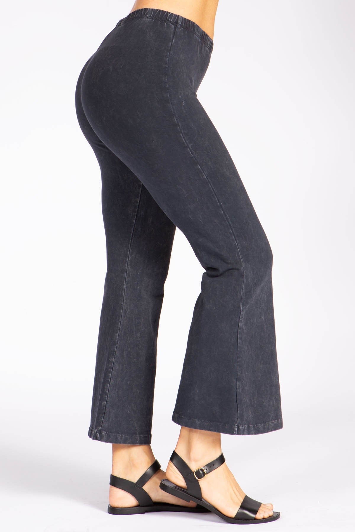 “Angie” Crop Flare Mineral Wash Pants