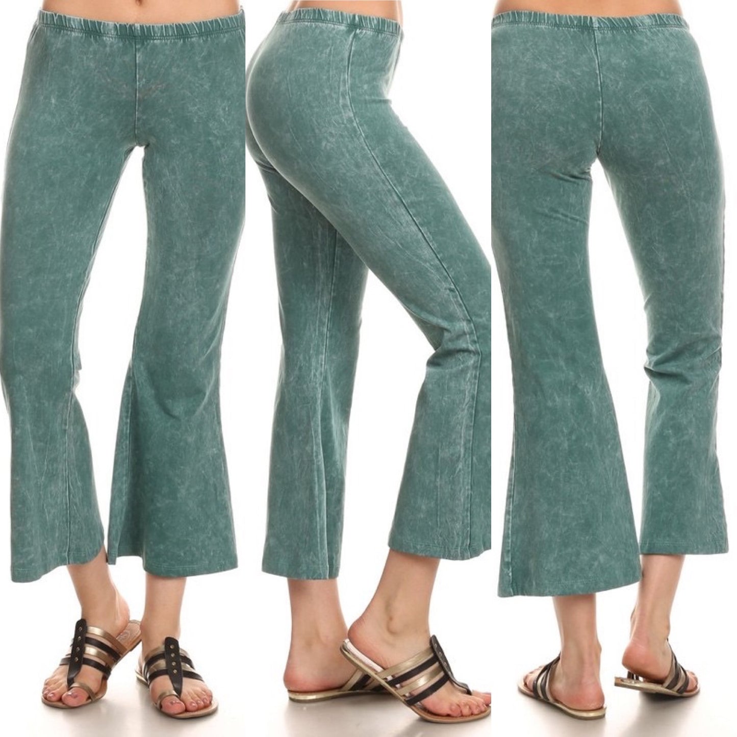 “Angie” Crop Flare Mineral Wash Pants