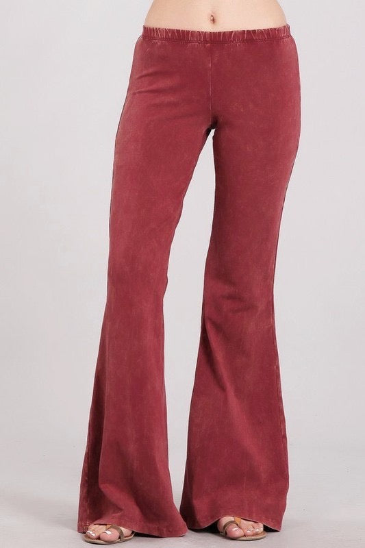 “Farrah” Flare Mineral Wash Pants (many colors)