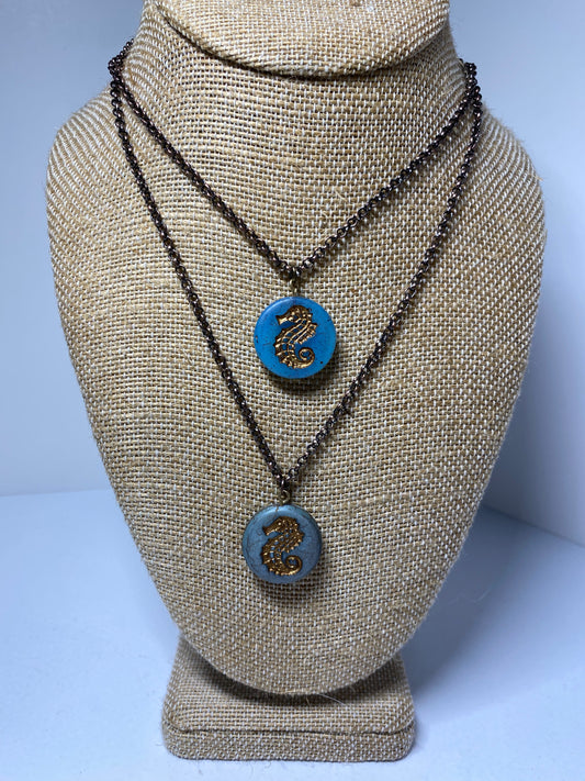 Seahorse Coin Necklace