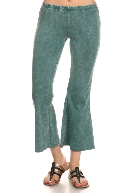 “Angie” Crop Flare Mineral Wash Pants