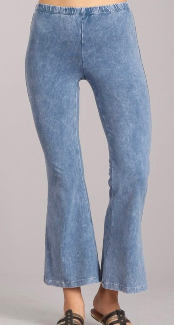 “Angie” Crop Flare Mineral Wash Pants