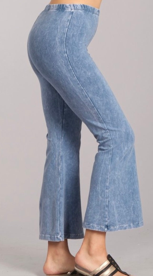 “Angie” Crop Flare Mineral Wash Pants