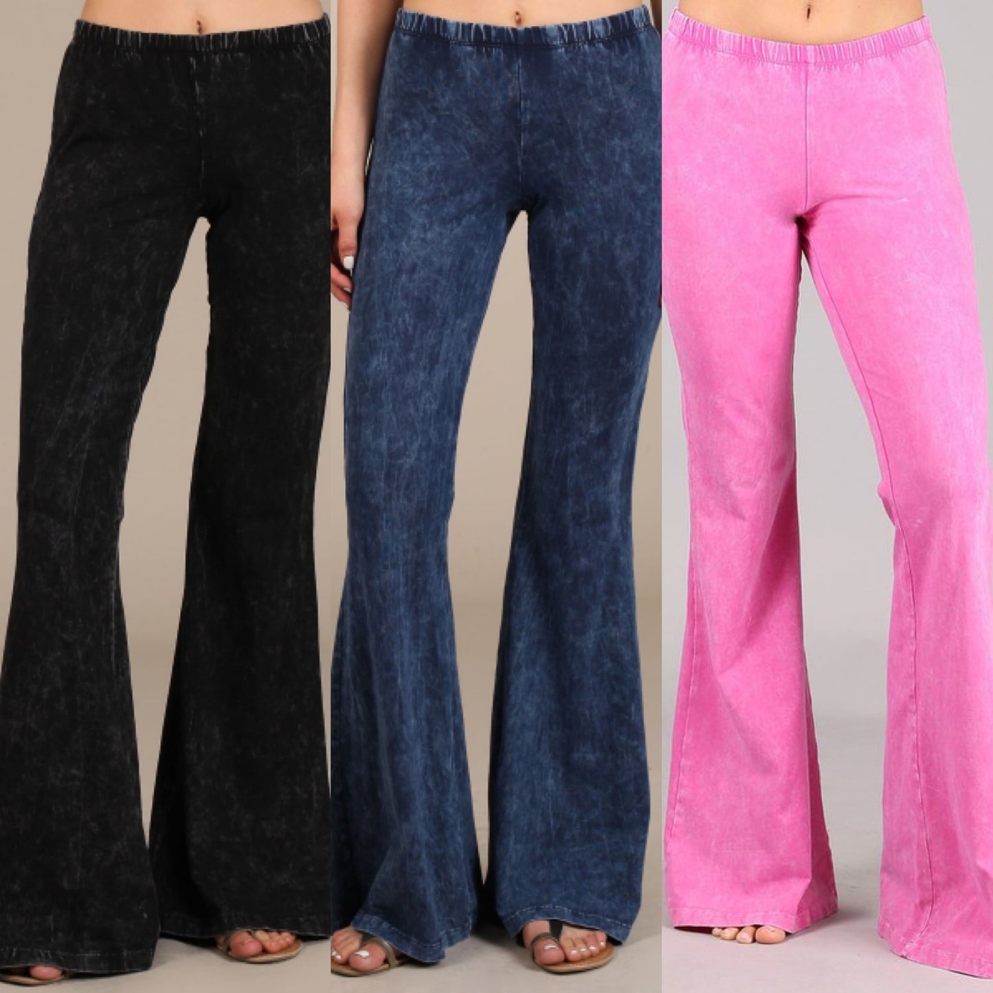 “Farrah” Flare Mineral Wash Pants (many colors)