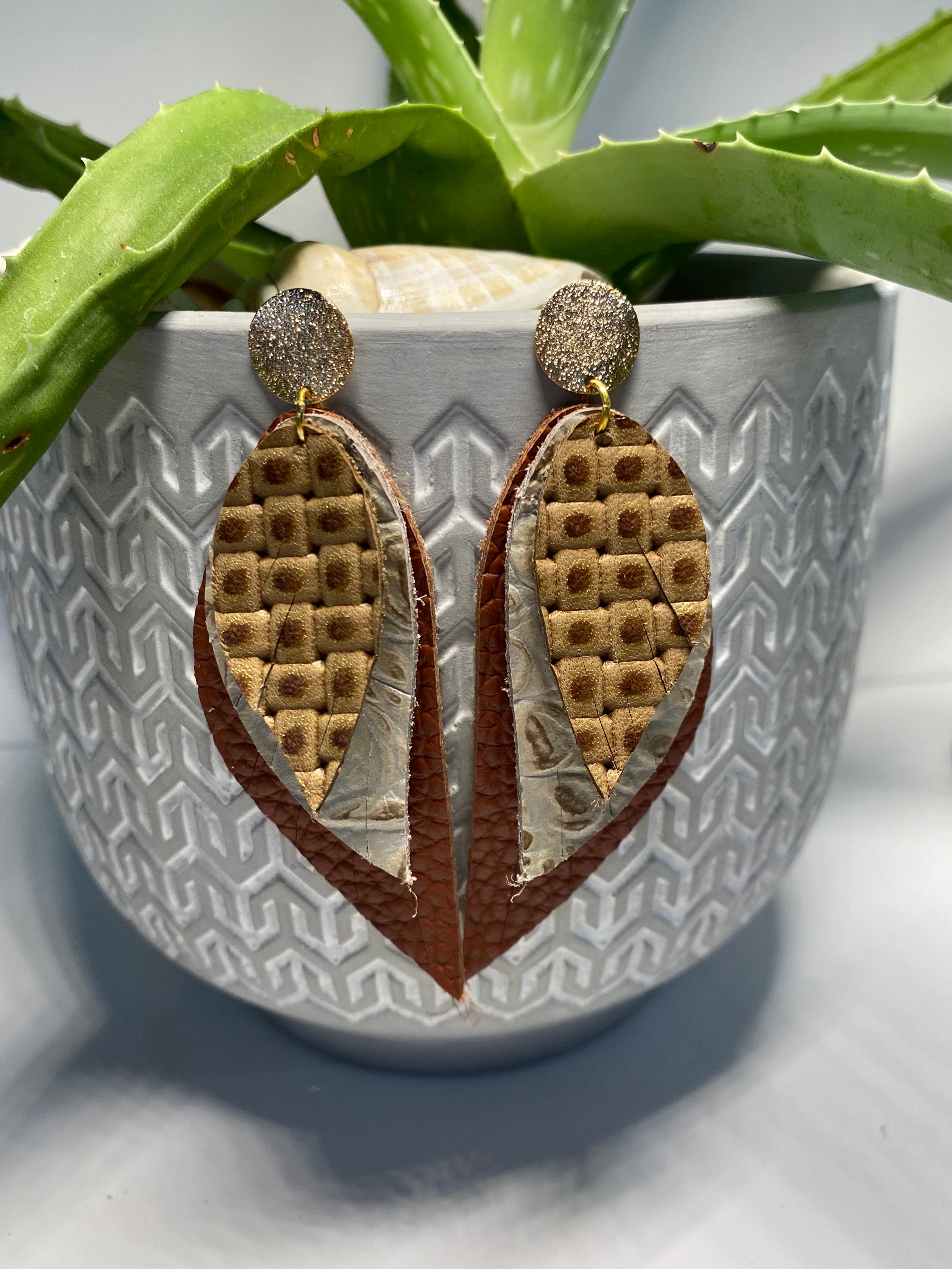 “Heartland” Leather Earrings