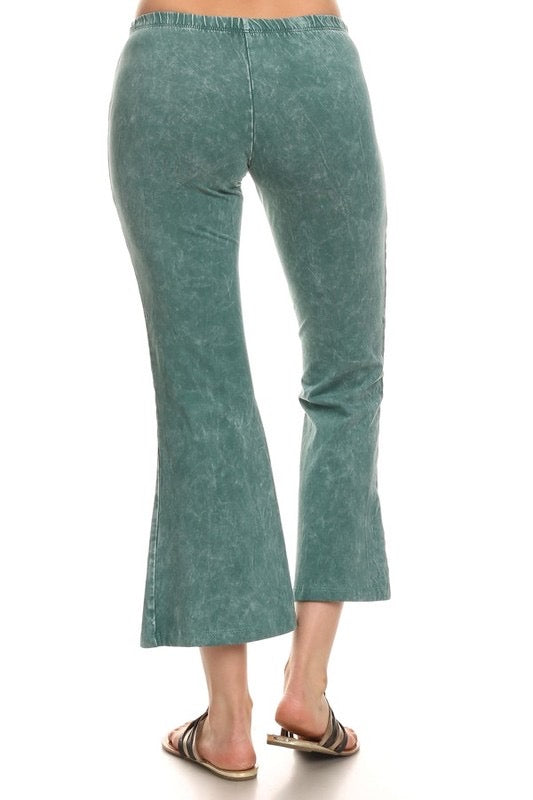 “Angie” Crop Flare Mineral Wash Pants