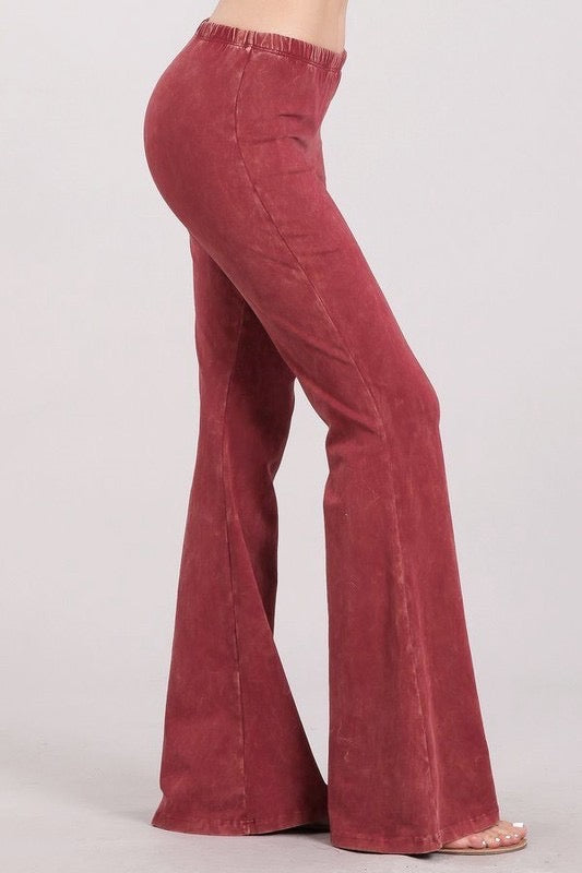 “Farrah” Flare Mineral Wash Pants (many colors)