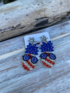 “We Love America” Seed Bead Earrings