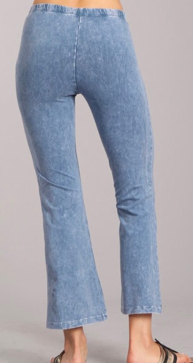 “Angie” Crop Flare Mineral Wash Pants