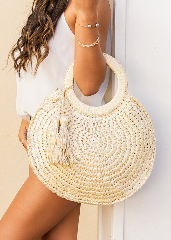 “Take Me With You” Straw Tote
