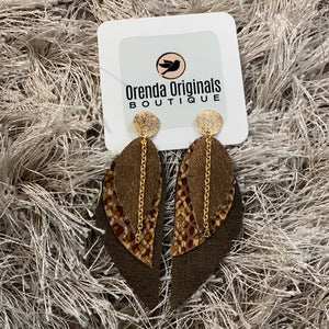 “Heartland” Leather Earrings