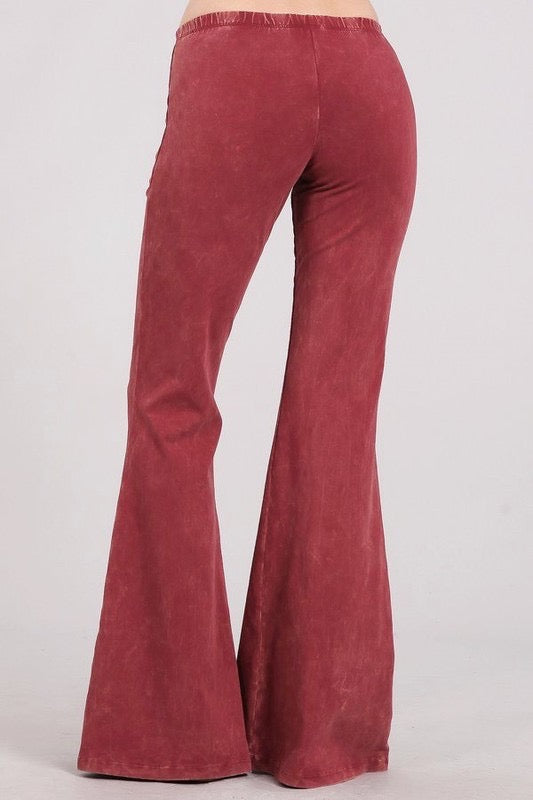 “Farrah” Flare Mineral Wash Pants (many colors)