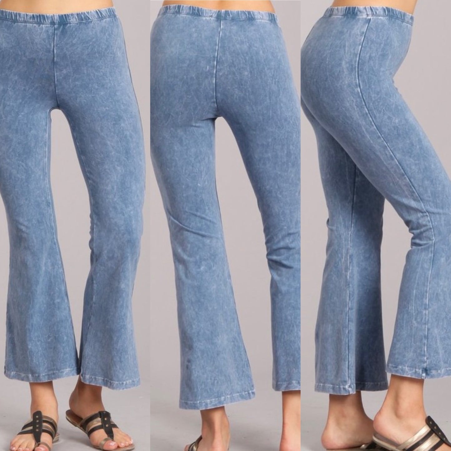 “Angie” Crop Flare Mineral Wash Pants