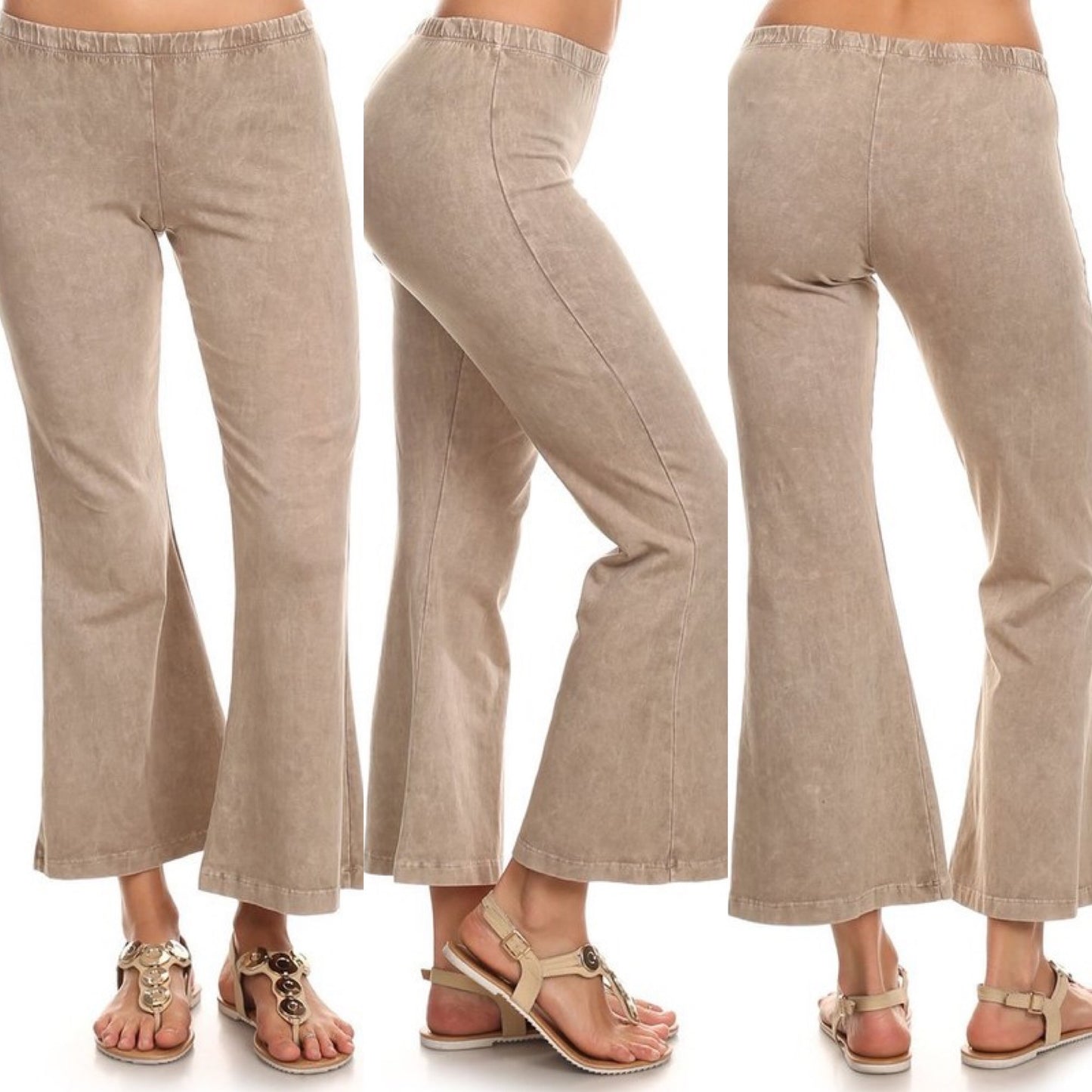 “Angie” Crop Flare Mineral Wash Pants