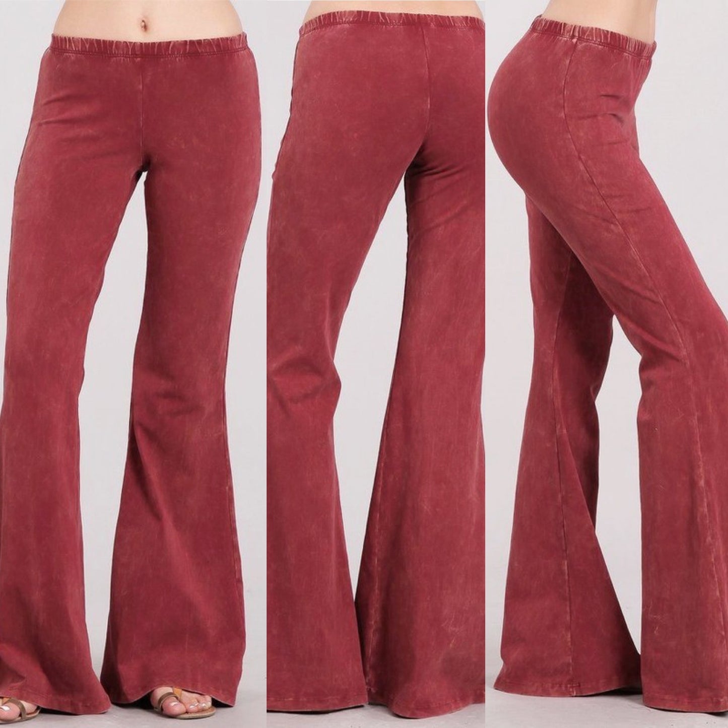 “Farrah” Flare Mineral Wash Pants (many colors)