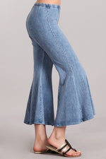 Load image into Gallery viewer, “Naomi” Crop Bell Flare Mineral Wash Pants
