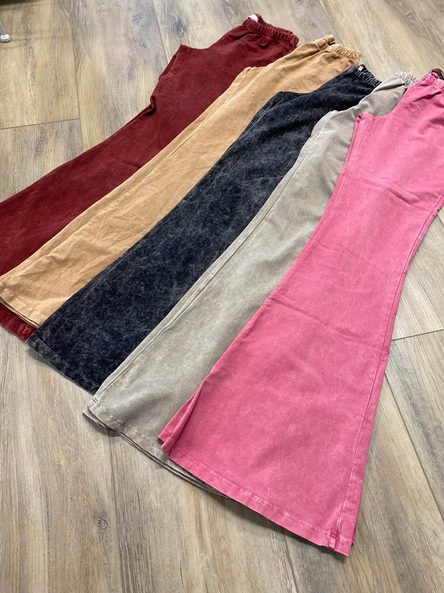 “Farrah” Flare Mineral Wash Pants (many colors)