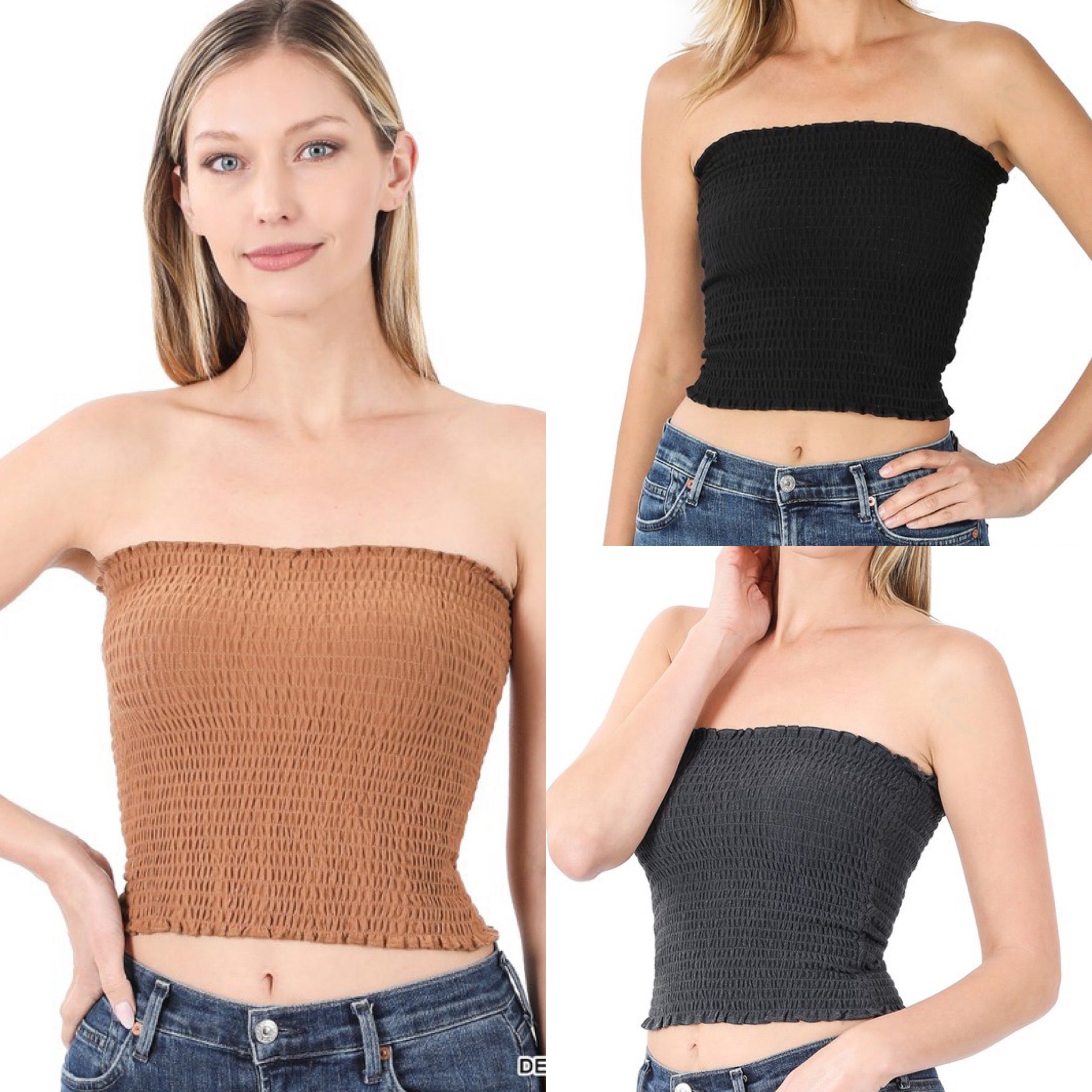“Kyla” Ruched Tube Top